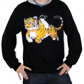 Tiger Hug on Black Hoody - shirtPreview